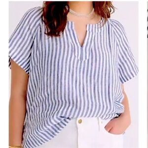 J crew flutter sleeve linen v neck top. NWT